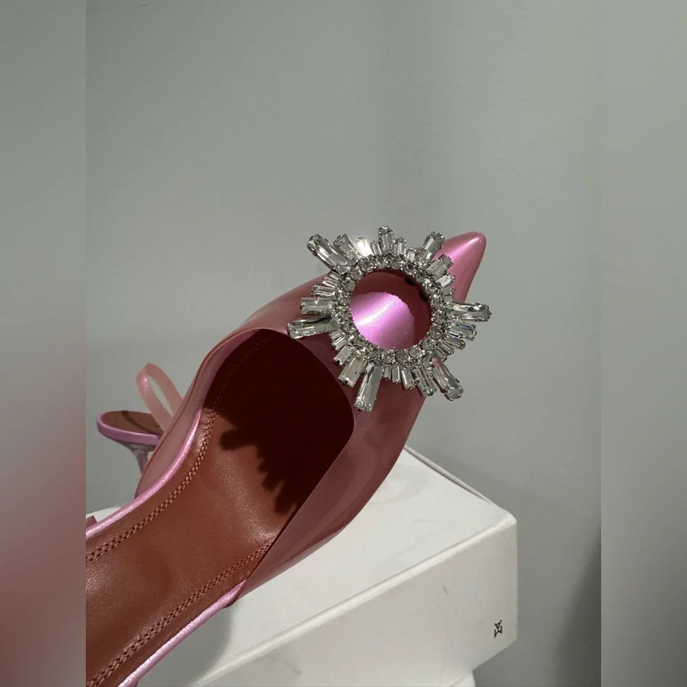 $1105 AMINA MUADDI
Begum sling crystal embellished pink pvc pumps size 36 - Picture 10 of 15